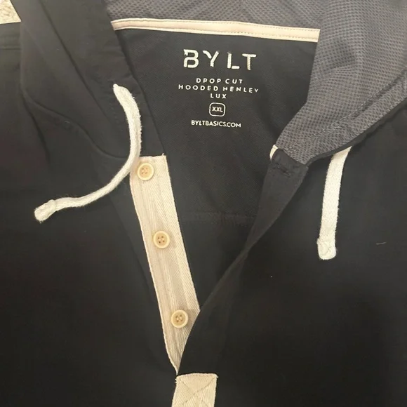 BYLT Drop-Cut LUX Hooded Henley Size XXL - Picture 4 of 5